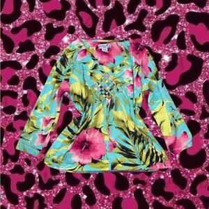 Caribbean Joe multicoloured floral print top